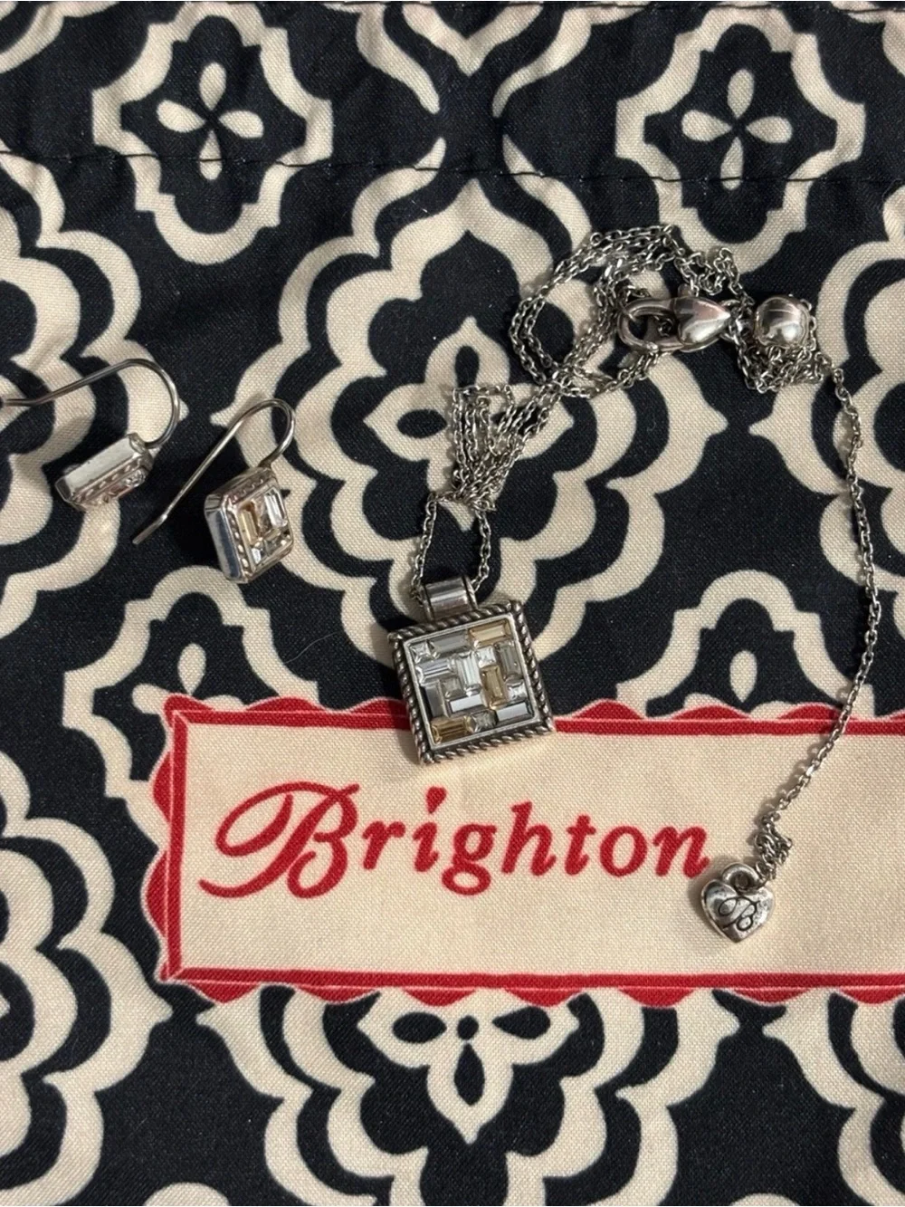 🆕💎Brighton St. Michael’s SWAROVSKI CRYSTAL SLVR Necklace and Earrings